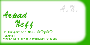 arpad neff business card